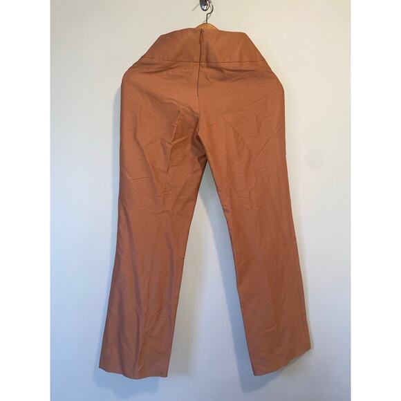 Vintage versus versace tie waist satin trim burnt orange pants womens 30x30 - Picture 3 of 8